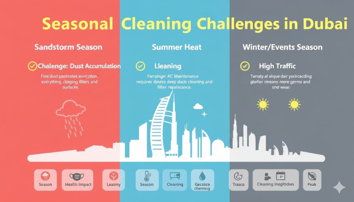 Seasonal cleaning challenges in Dubai's climate throughout the year