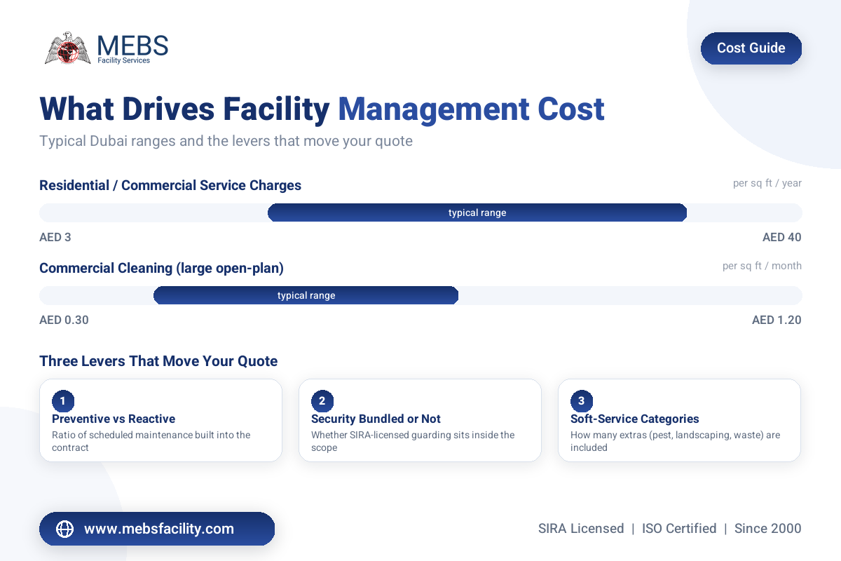 Facility management cost ranges and cost drivers in Dubai